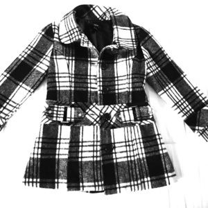 Cutie Black and White Pea Coat For Kids